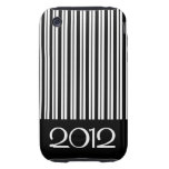 Happy New Year 2012 black white 3G Tough Tough iPhone 3 Case