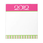 Happy New Year 2012 lime pink Notepad