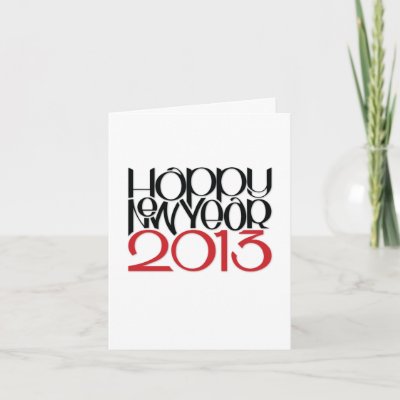  2013 on Happy New Year 2013 Black Red Note Card P137199828961663389bfrh3 400