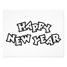 Happy New Year Black Announcements