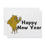 Happy New Year Bull And Beer Personalized Invite