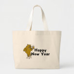 Happy New Year Bull And Beer Tote Bags