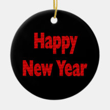 Happy New Year Christmas Tree Ornaments