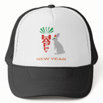 Happy New Year Collection With Hare Design Hats