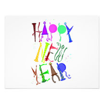 Happy New Year Colour 3 Personalized Invitations