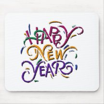 Happy New Year Colour Mouse Pad