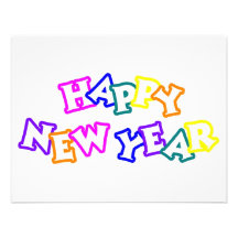 Happy New Year Colour Personalized Invite