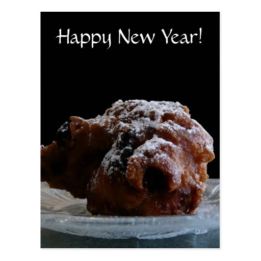 Happy New Year Dutch Ollie Bollen Treat Post Card