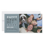 Happy New Year Fun Sketch Blue Black White photo cards
