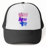 Happy New Year Pink Purple Blue Trucker Hat