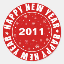 Happy New Year Round Sticker