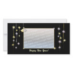 Happy New Year Stars Black photo cards
