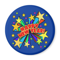 Happy New Year T-shirts, Beer Steins, Party Favour Magnets