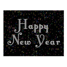 Happy New Year Text Design Post Cards