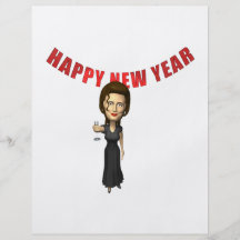 Happy New Year Woman Flyers