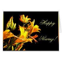 Happy Nowruz Daylily greeting card