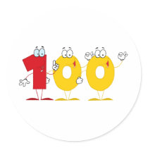 Happy Number 100 Sticker