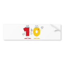 Happy Number 10 Bumper Sticker
