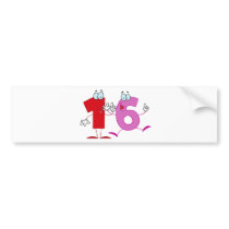 Happy Number 16 Bumper Sticker