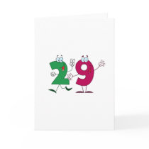 Happy Number 29 Greeting Cards