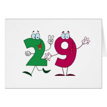 Happy Number 29 Greeting Cards