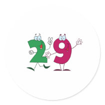 Happy Number 29 Round Sticker