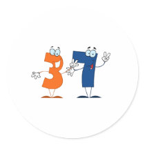 Happy Number 37 Round Sticker