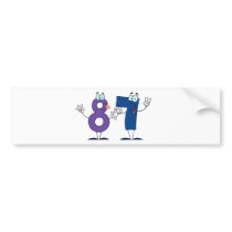 Happy Number 87 Bumper Stickers