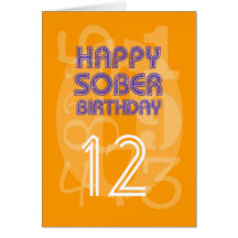 Happy Numbered Sober Birthday Card