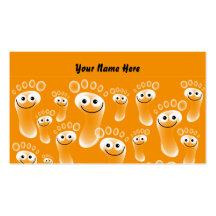 Happy Orange Feet, Your Name Here Business Cards