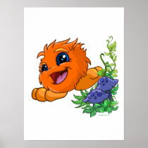 Happy orange JubJub in Neopia Central posters