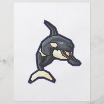 happy orca killer whale flyer design