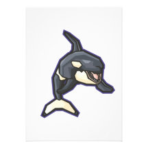 happy orca killer whale personalized invitation
