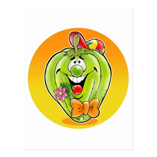 Happy Paprika with background Post Cards