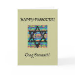 Happy Passover-Star of David Mosaic Greeting Card