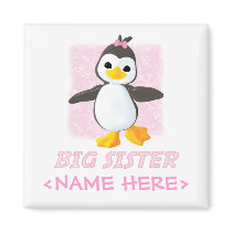 Happy Penguin Big Sister Fridge Magnet