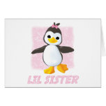 Happy Penguin Little Sister Greeting Card