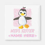 Happy Penguin Middle Sister Fridge Magnet