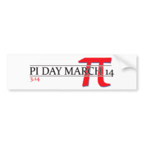 Happy Pi Day March 14 Bumper Stickers