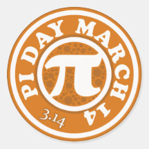Happy Pi Day March 14 Round Sticker