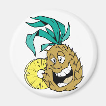 Happy Pineapple Refrigerator Magnet