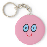 happy pink face keychain