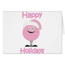 Happy pink ornament wishing you happy holidays greeting card