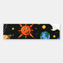 Happy Planets and Space Bumper Stickers