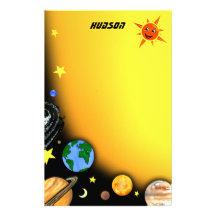 Happy Planets and Space Stationery Design