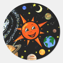 Happy Planets and Space Sticker
