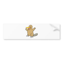 Happy Platypus Cartoon bumper stickers