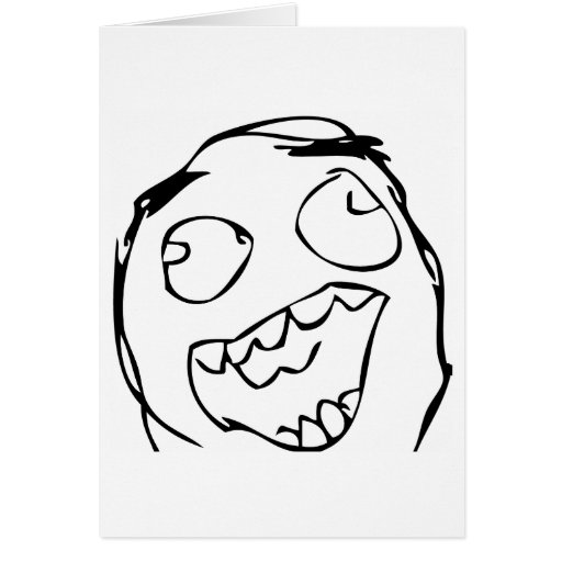 Happy Rage Face Greeting Cards