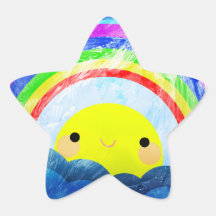 Happy Rainbow Star Sticker