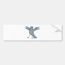 Happy Raven Bird Cartoon Bumper Sticker